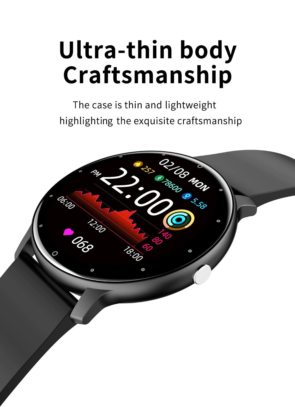 Smartwatch for Men and Women with Slim Design