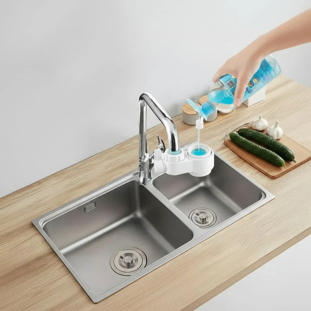Soap Dispenser with Built-in Sponge Holder for Clean Washing