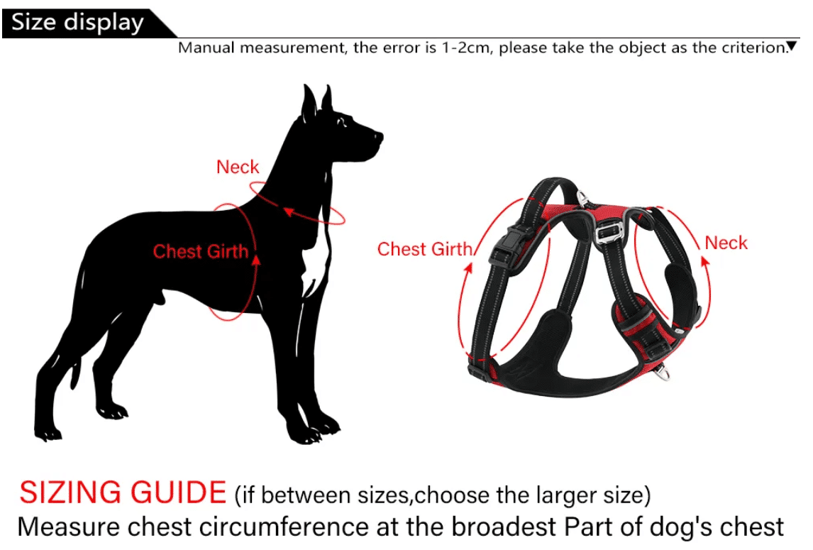 Soft Reflective Dog Harness - Durable & Waterproof - Red, Black or Blue