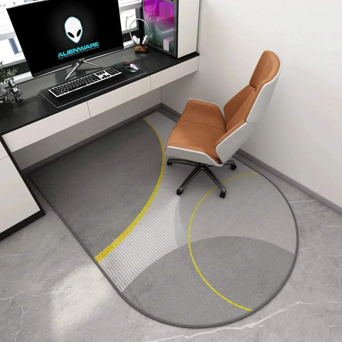 Soft Washable Non-Slip Geometric Office Chair Mat