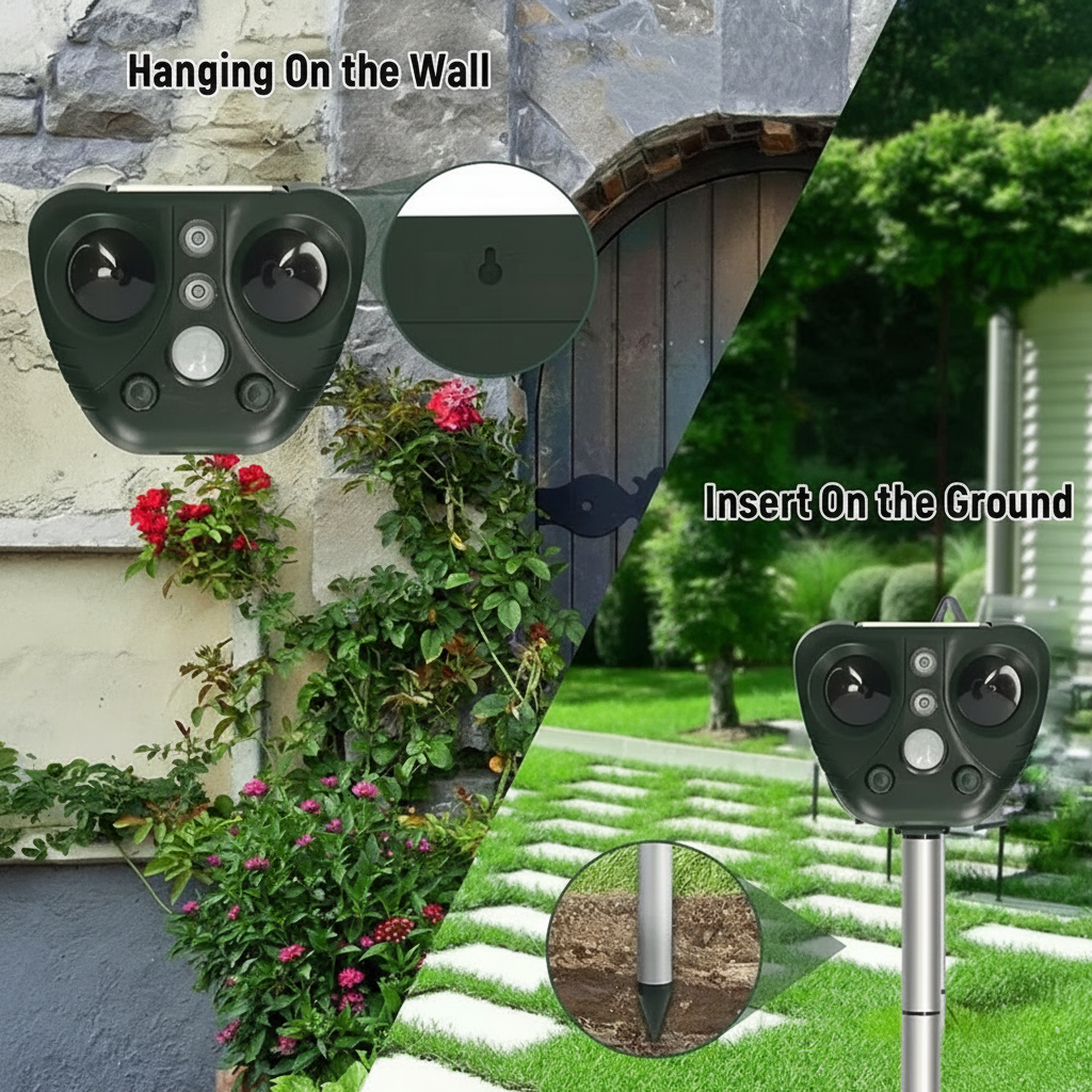 Solar Ultrasonic Bird Repeller | IP44 Garden Bird Deterrent