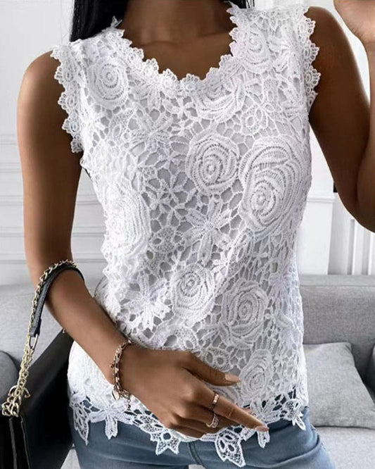 Solid Color Blouse with Detail