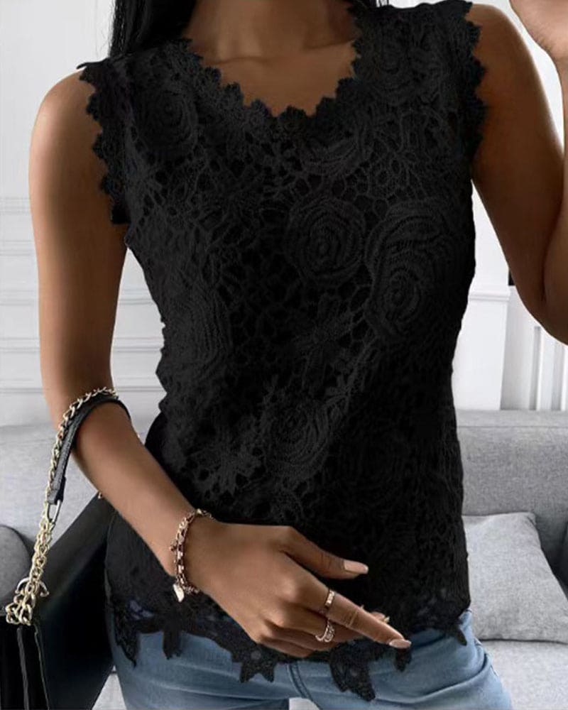 Solid Color Blouse with Detail