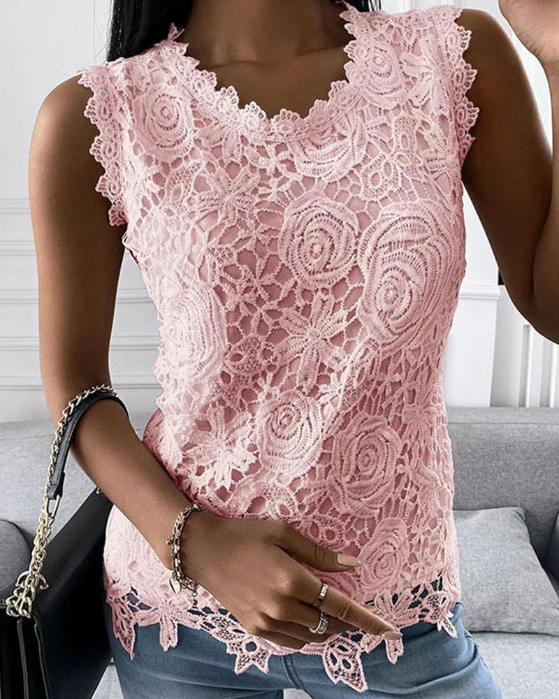 Solid Color Blouse with Detail