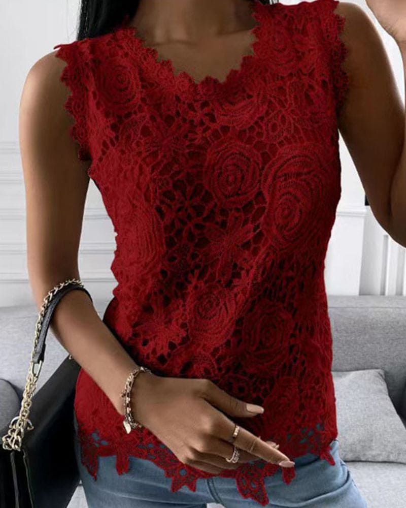 Solid Color Blouse with Detail