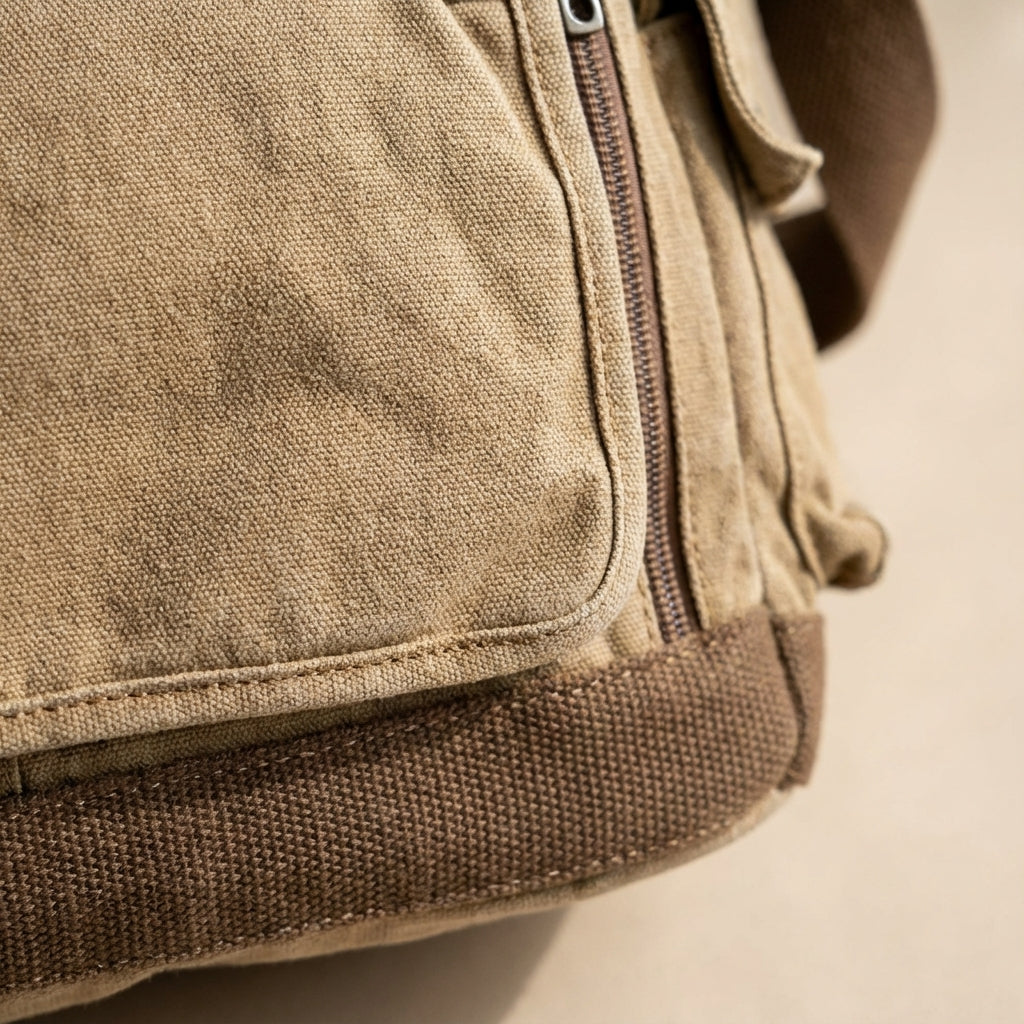Spacious Vintage-Style Messenger Bag