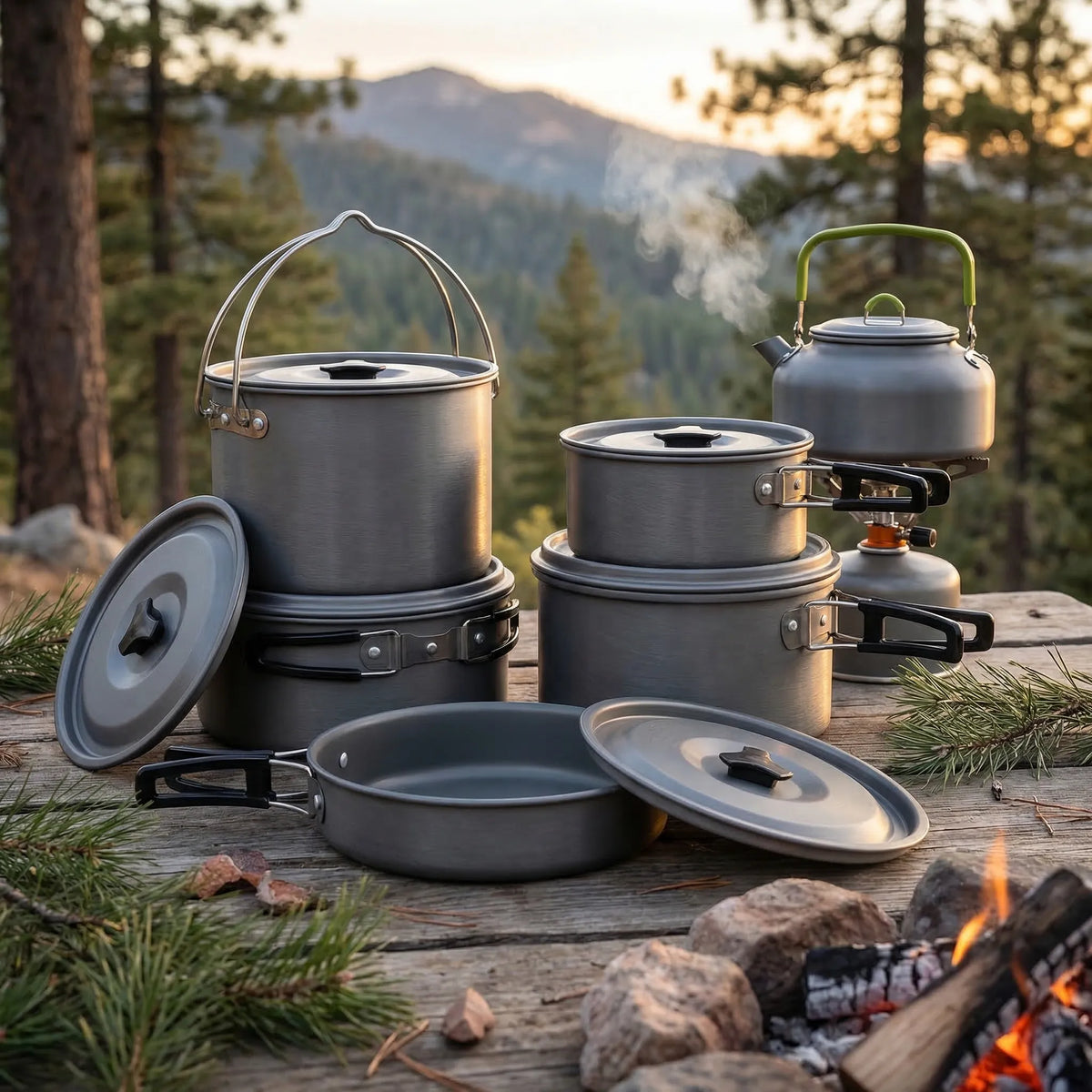 Stackable Outdoor Camping Cookware Set