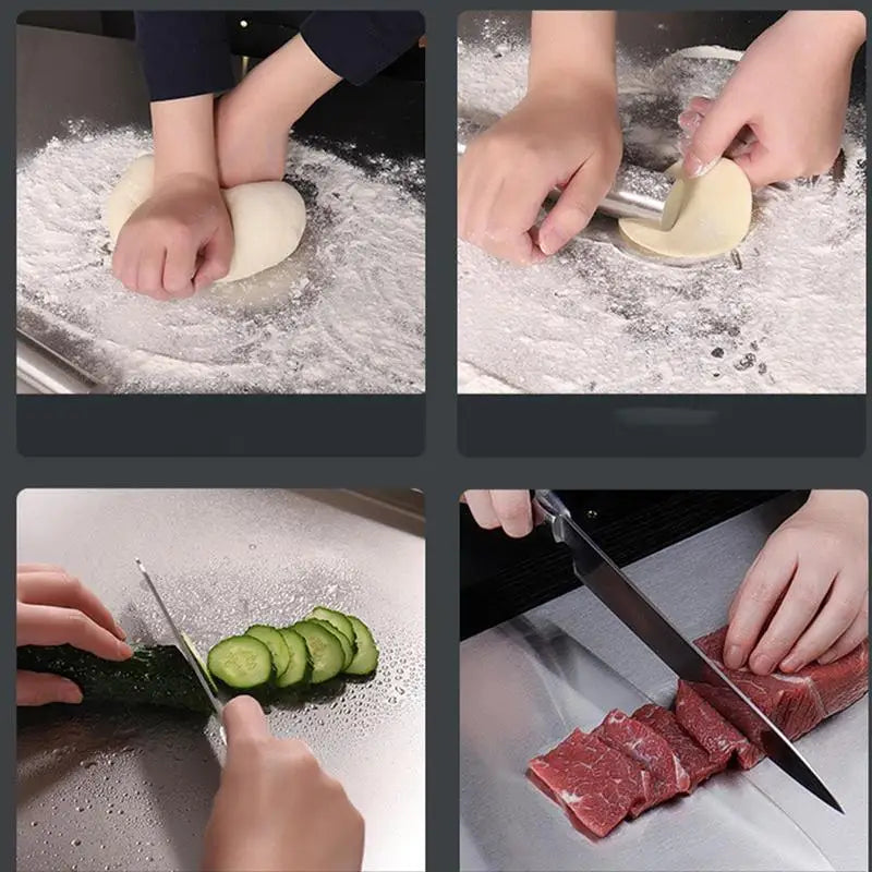 Stainless Steel Cutting Board with Non-Slip and Raised Surface