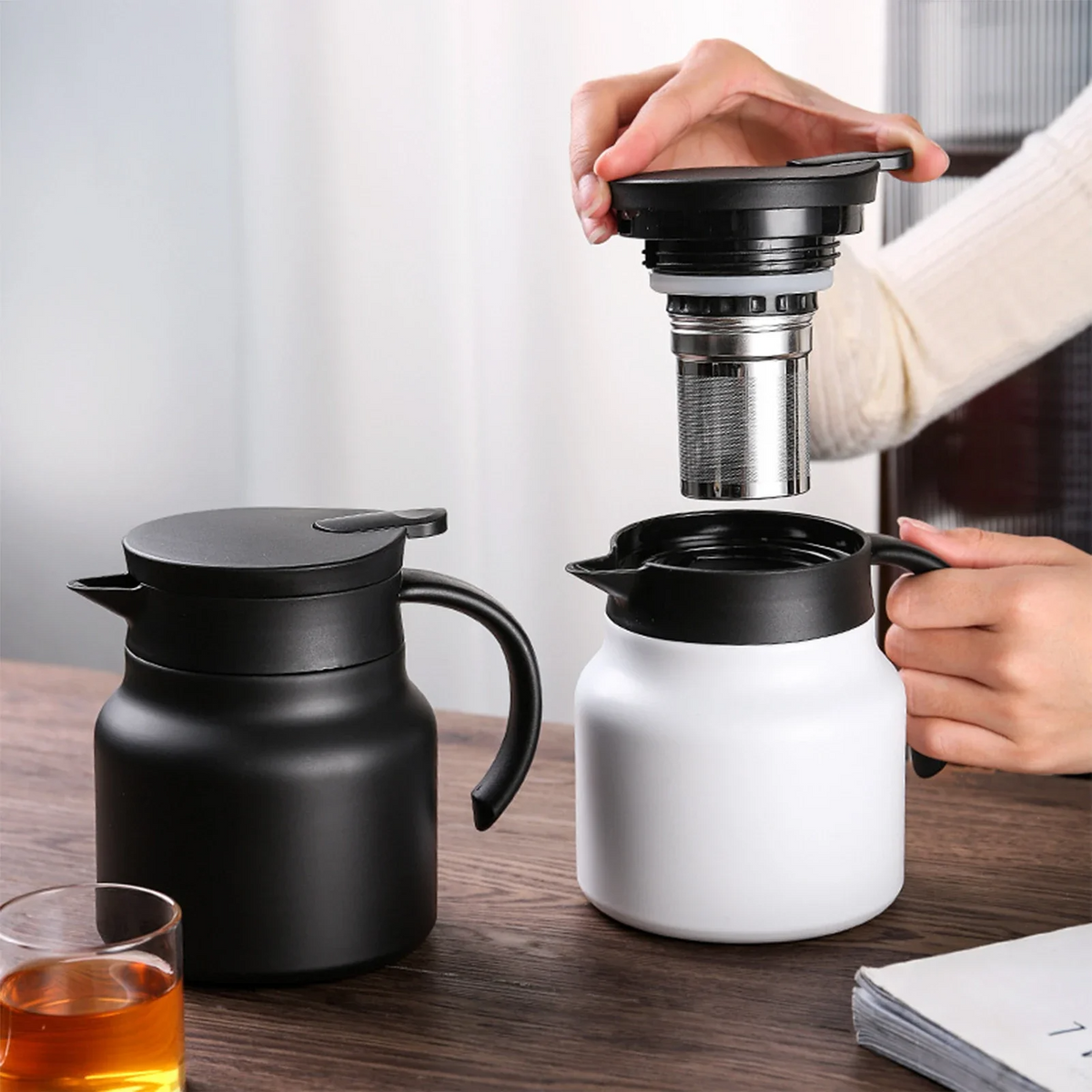 Stainless Steel Insulated Thermal Jug - Spill-Proof Carafe