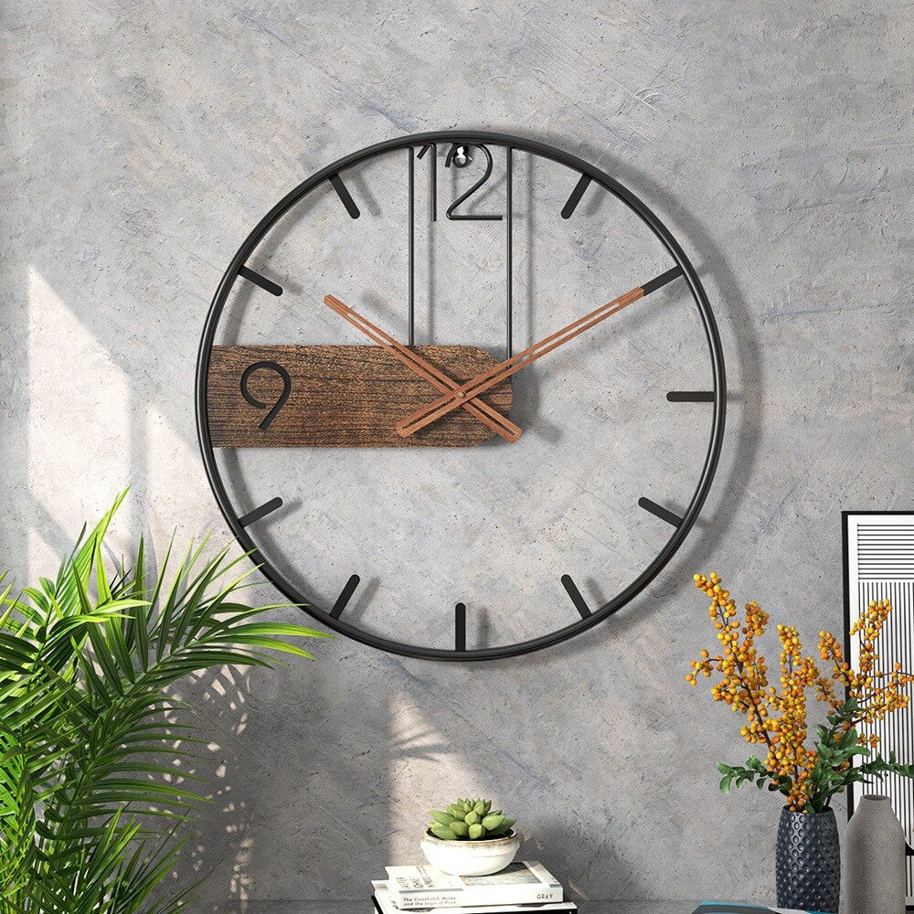 Steel and Walnut Wall Clock