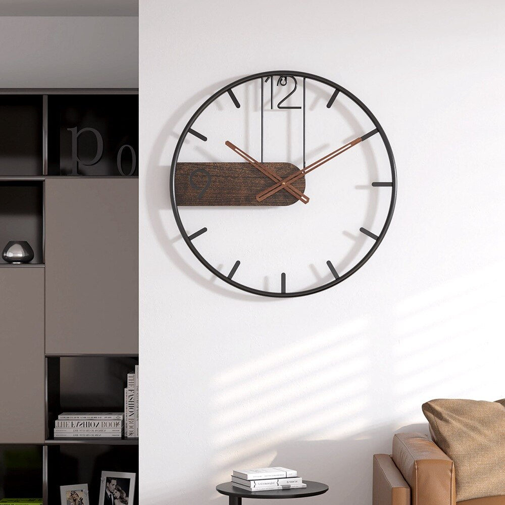 Steel and Walnut Wall Clock
