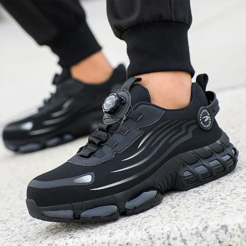 Steel Toe Work Shoes with Kevlar Midsole and Slip-Resistant Sole