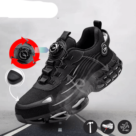 Steel Toe Work Shoes with Kevlar Midsole and Slip-Resistant Sole