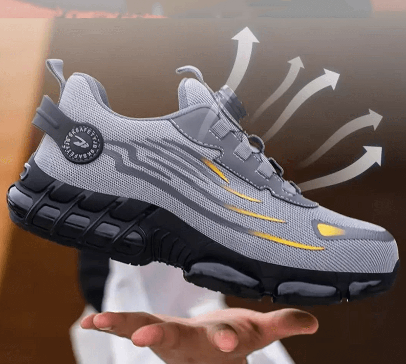 Steel Toe Work Shoes with Kevlar Midsole and Slip-Resistant Sole