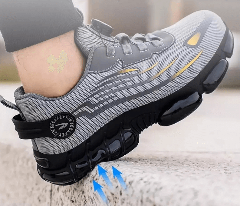 Steel Toe Work Shoes with Kevlar Midsole and Slip-Resistant Sole