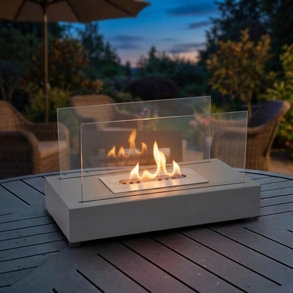 Tabletop Fire Pit with S'mores Maker Kit - Portable Indoor & Outdoor Mini Fireplace