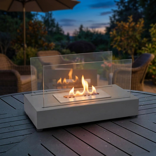 Tabletop Fire Pit with S'mores Maker Kit - Portable Indoor & Outdoor Mini Fireplace