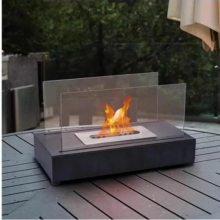 Tabletop Fire Pit with S'mores Maker Kit - Portable Indoor & Outdoor Mini Fireplace