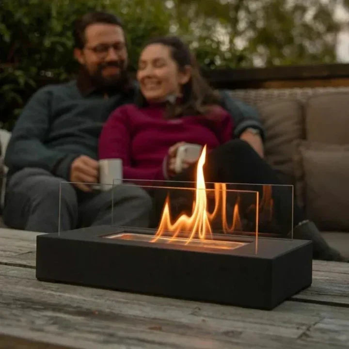 Tabletop Fire Pit with S'mores Maker Kit - Portable Indoor & Outdoor Mini Fireplace