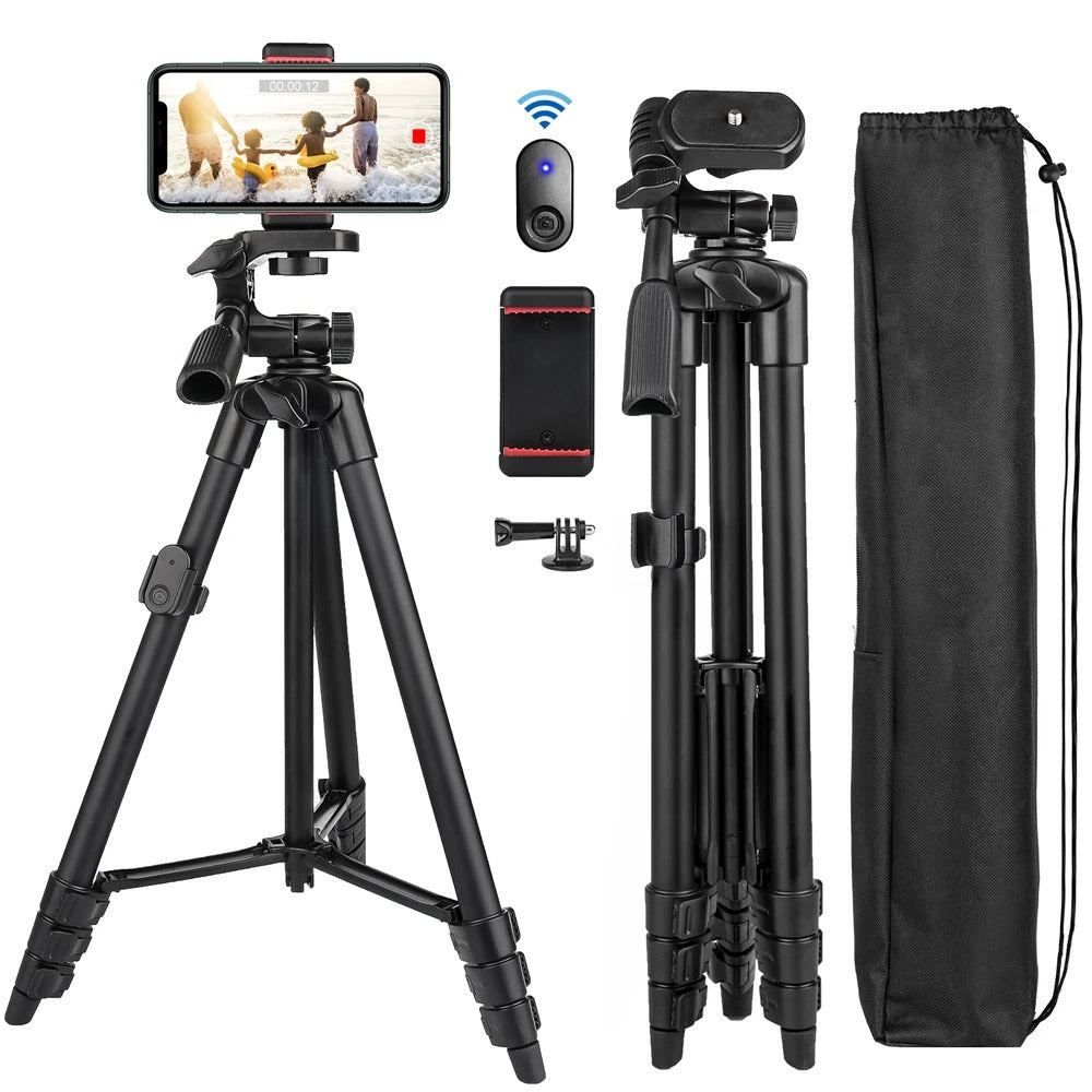 Telescopic Phone Tripod with Bluetooth Remote Shutter – Universal Selfie Stick and Stand