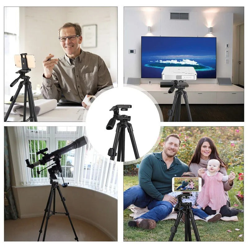 Telescopic Phone Tripod with Bluetooth Remote Shutter – Universal Selfie Stick and Stand