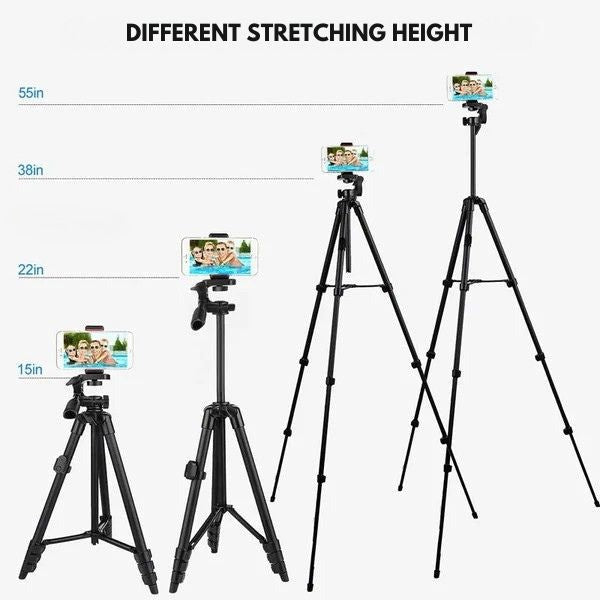 Telescopic Phone Tripod with Bluetooth Remote Shutter – Universal Selfie Stick and Stand