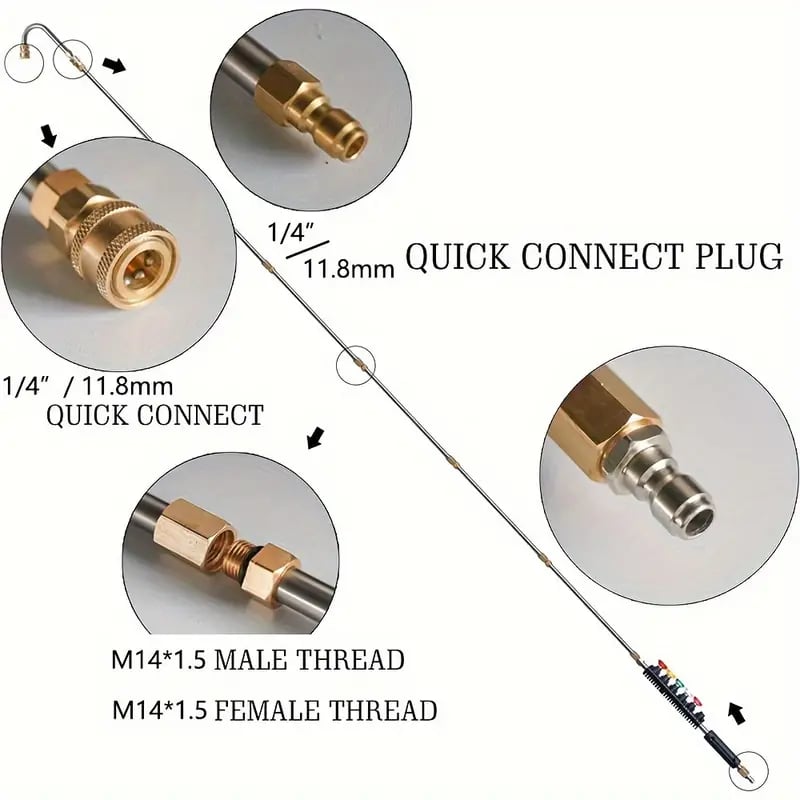 Telescopic Pressure Washer Extension Wand for Gutter Cleaning