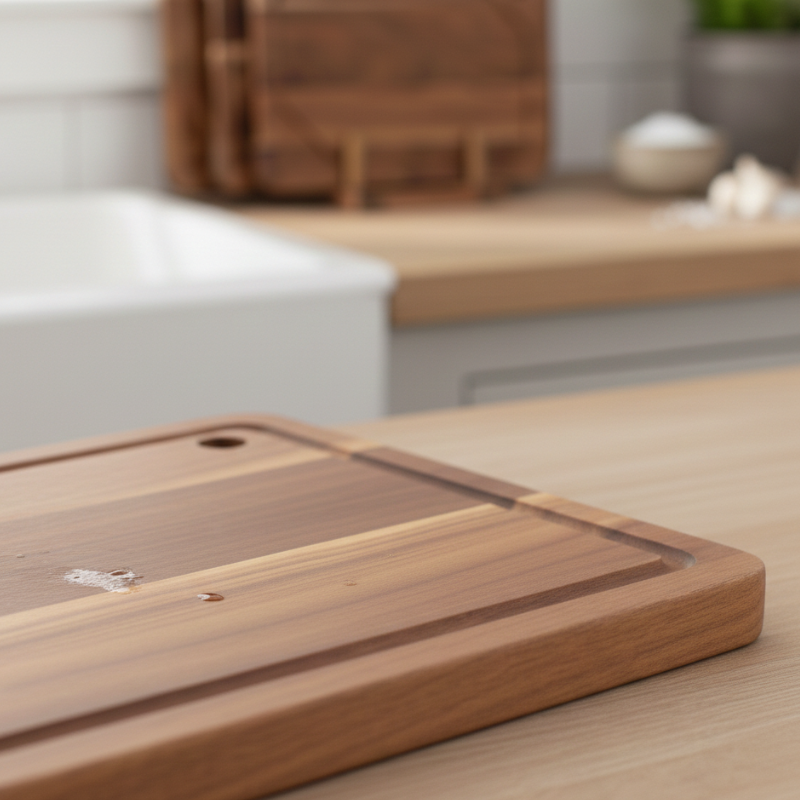 Three-Piece Acacia Wood Cutting Board Set for Kitchen Prep