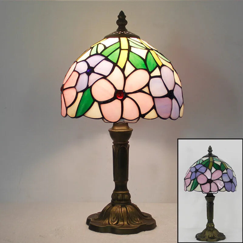 Tiffany Desk Lamp - Coloured Glass, Adjustable Neck