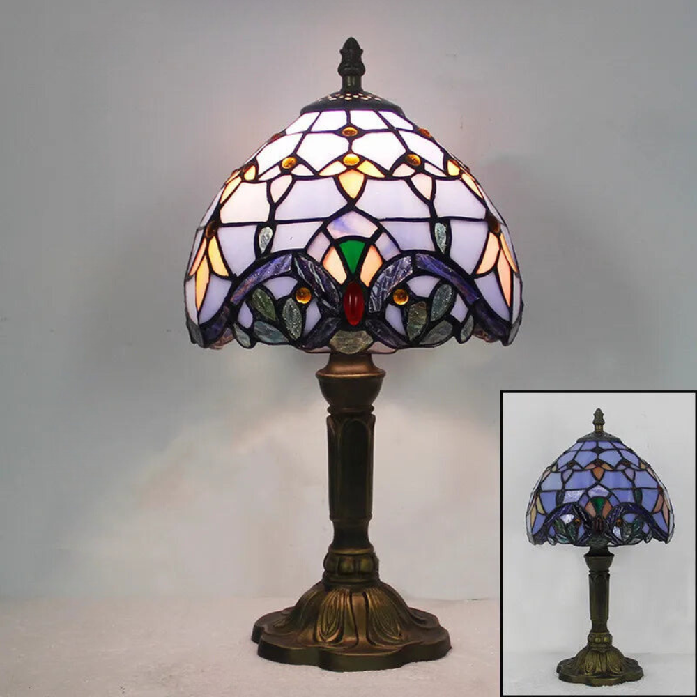 Tiffany Desk Lamp - Coloured Glass, Adjustable Neck