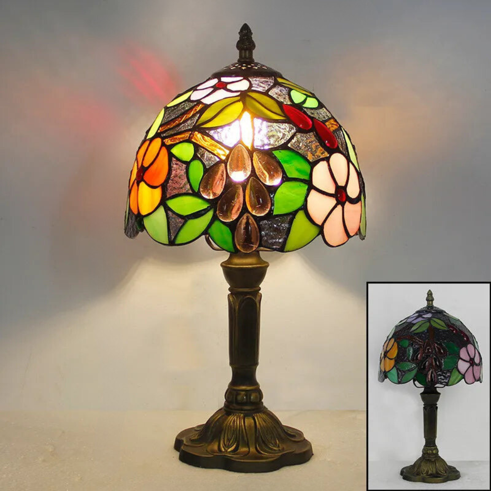Tiffany Desk Lamp - Coloured Glass, Adjustable Neck