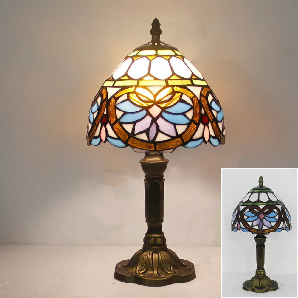 Tiffany Desk Lamp - Coloured Glass, Adjustable Neck