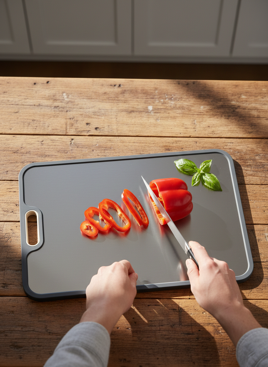 Titanium Cutting Board with Double-Sided Design – Hygienic, Non-Porous Surface for Meat and Vegetables