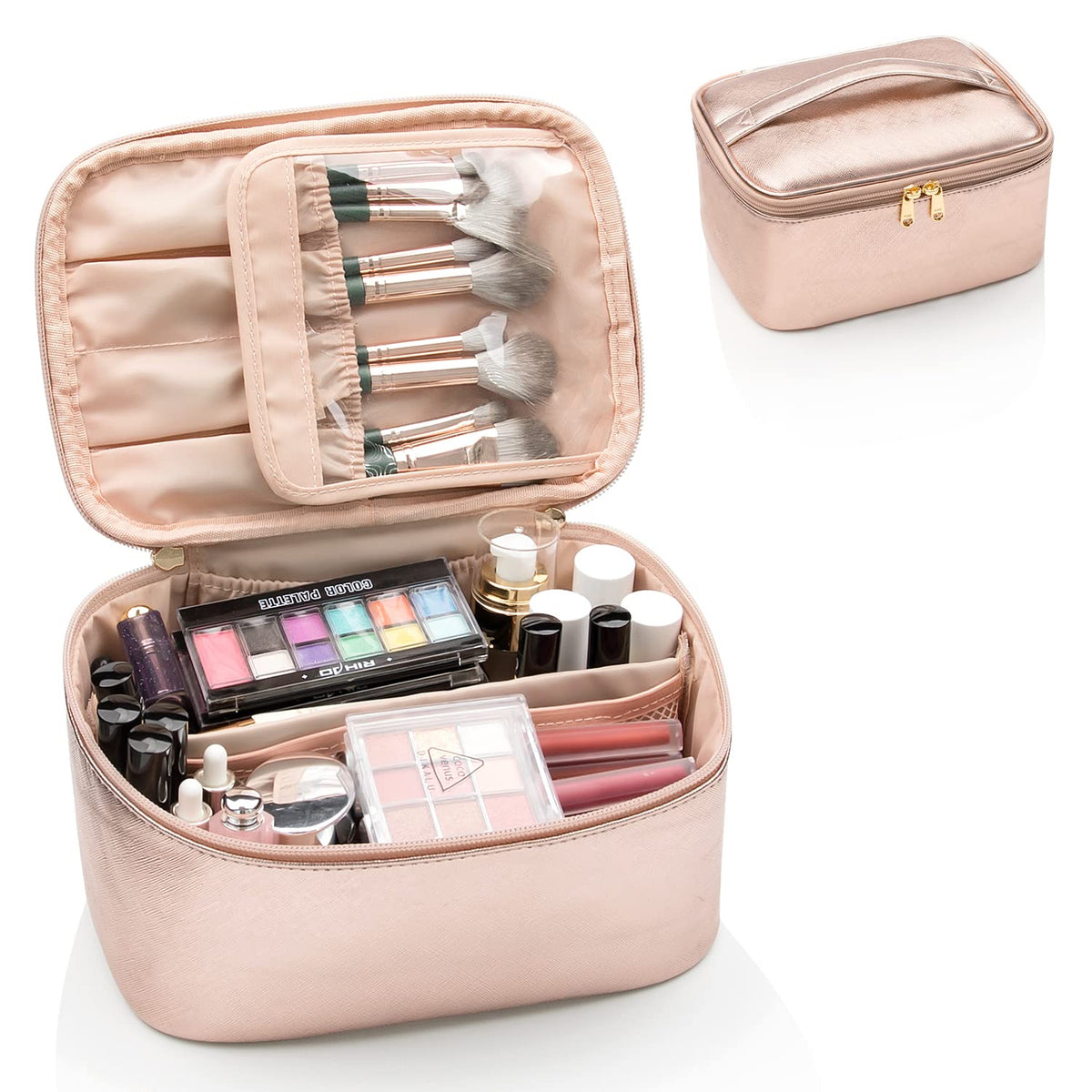 Travel-Friendly Makeup Organizer with Dividers