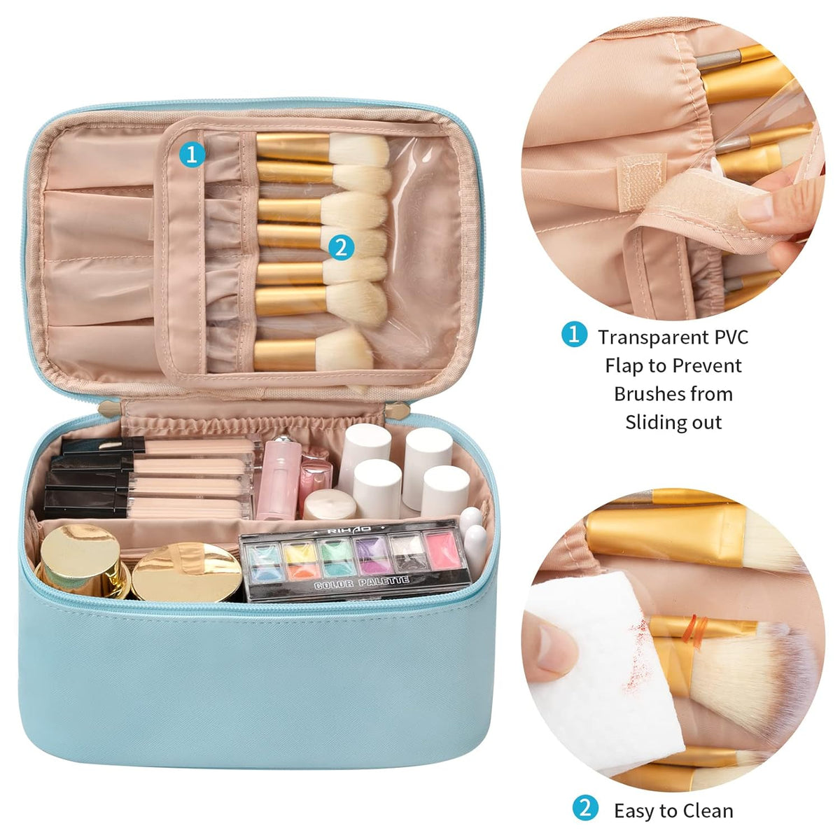 Travel-Friendly Makeup Organizer with Dividers