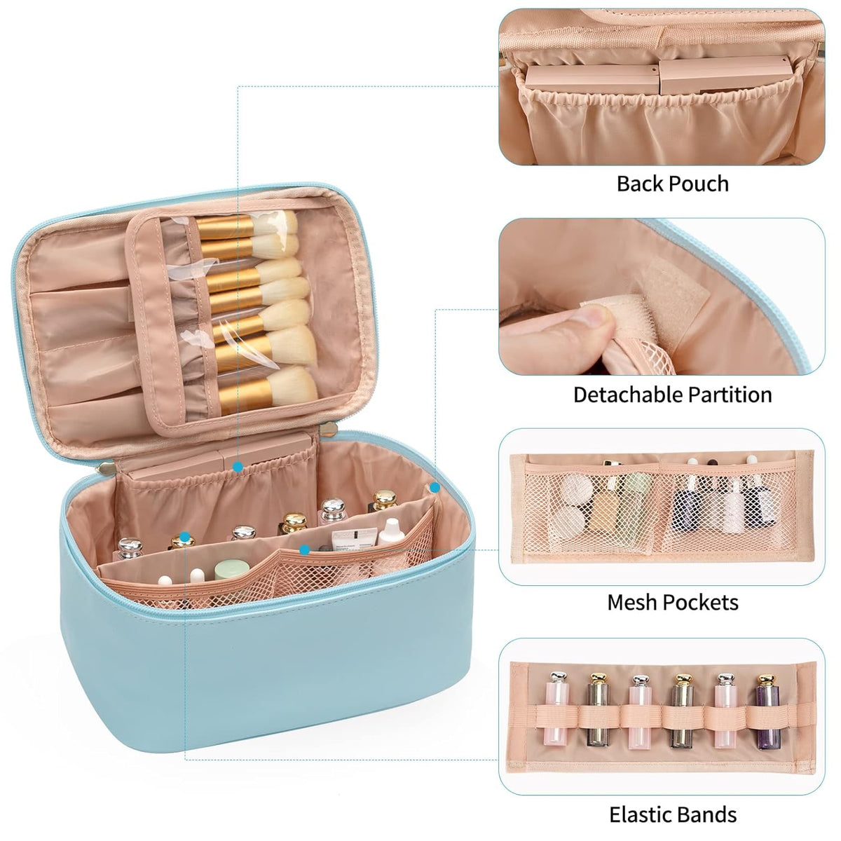 Travel-Friendly Makeup Organizer with Dividers