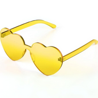 Trendy Rimless Heart Sunglasses with a Transparent Look