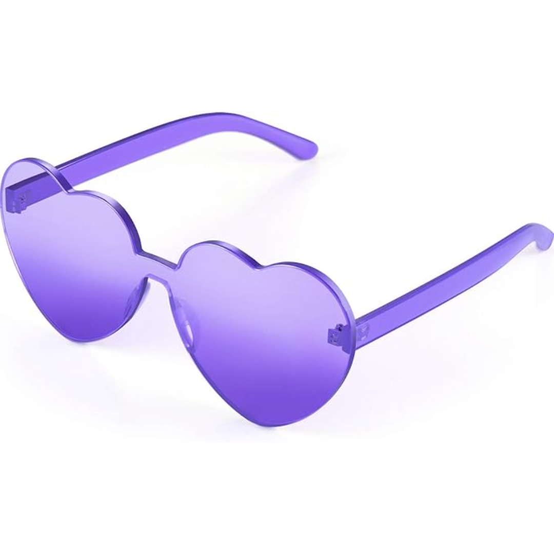 Trendy Rimless Heart Sunglasses with a Transparent Look