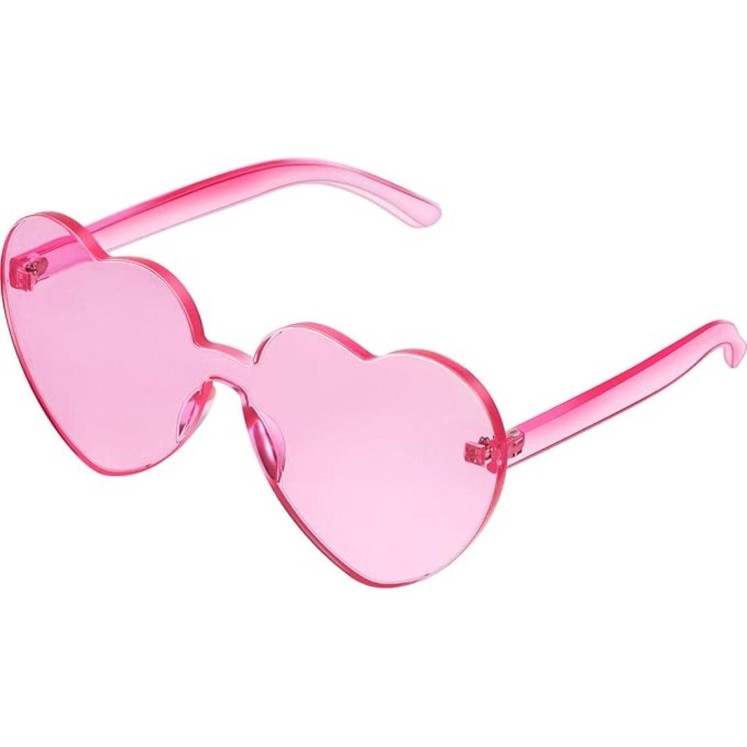 Trendy Rimless Heart Sunglasses with a Transparent Look