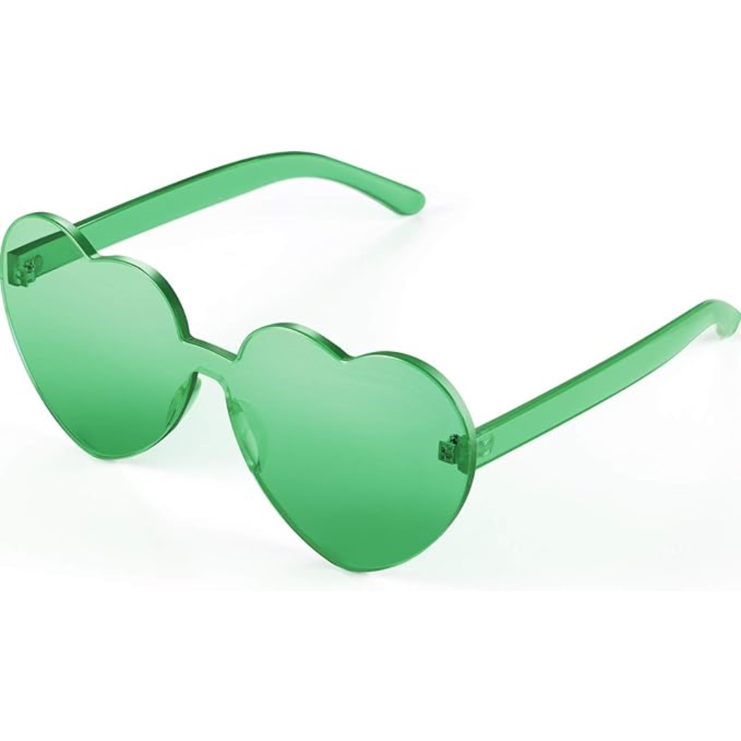 Trendy Rimless Heart Sunglasses with a Transparent Look