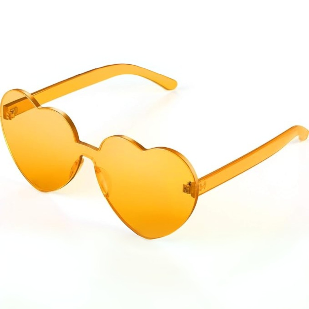 Trendy Rimless Heart Sunglasses with a Transparent Look