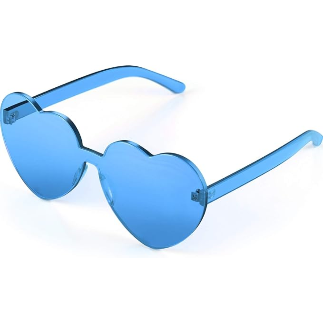 Trendy Rimless Heart Sunglasses with a Transparent Look