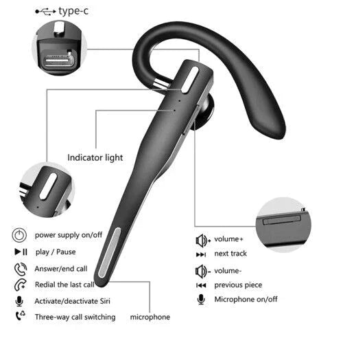 Trucker Dual Mic Wireless Bluetooth 5.1 Noise-Cancelling Headset