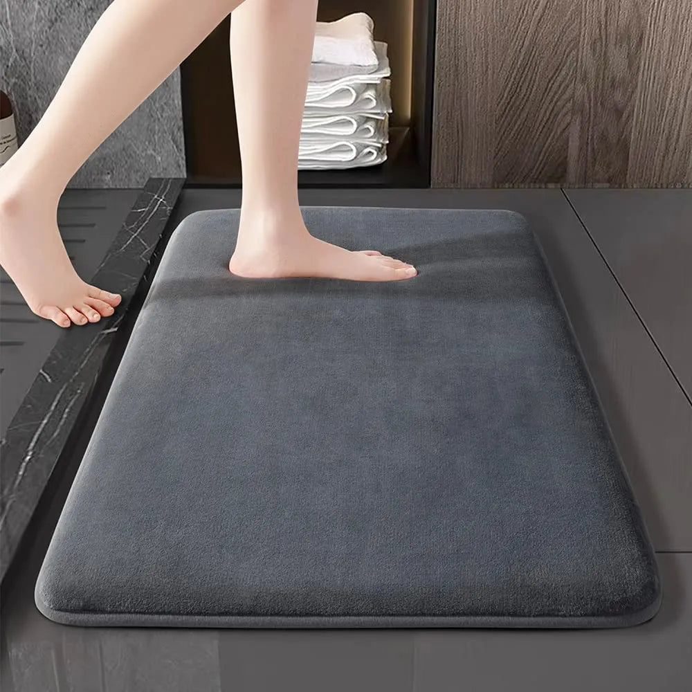 Ultra-Absorbent Nordic Cushioned Soft Velvet Non-Slip Bath Mat