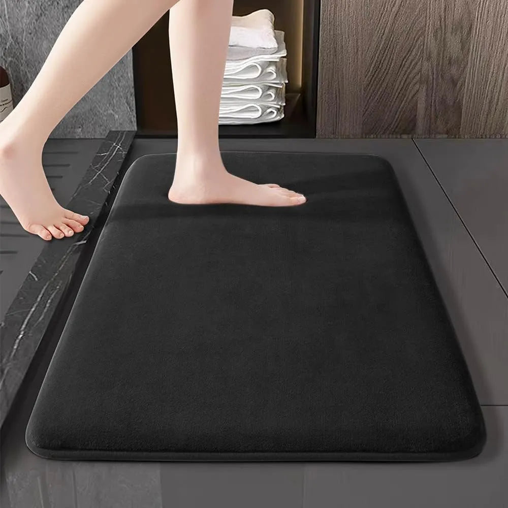 Ultra-Absorbent Nordic Cushioned Soft Velvet Non-Slip Bath Mat