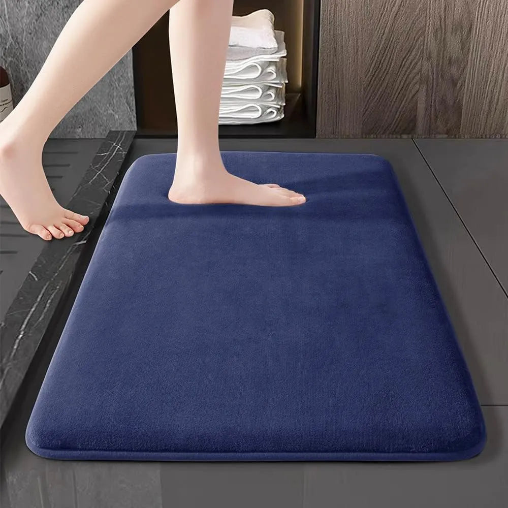 Ultra-Absorbent Nordic Cushioned Soft Velvet Non-Slip Bath Mat