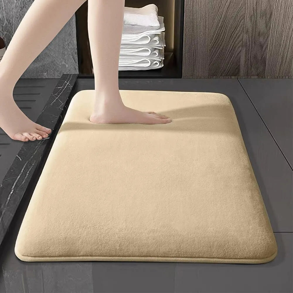 Ultra-Absorbent Nordic Cushioned Soft Velvet Non-Slip Bath Mat