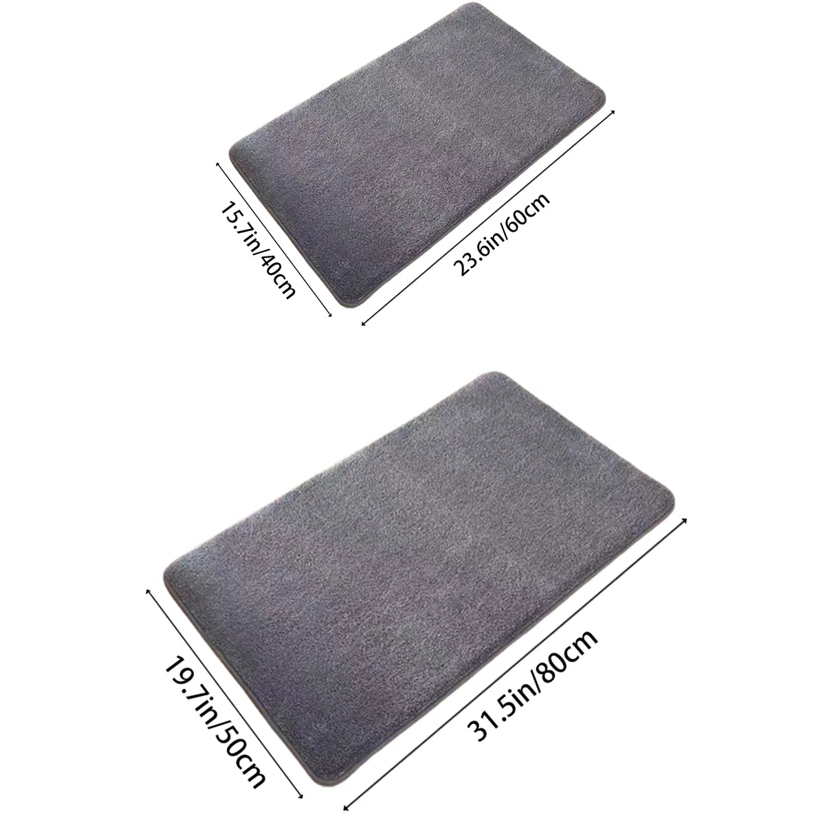 Ultra-Absorbent Nordic Cushioned Soft Velvet Non-Slip Bath Mat