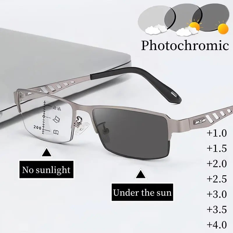 Ultra-Light Multifocal Photochromic Reading Glasses