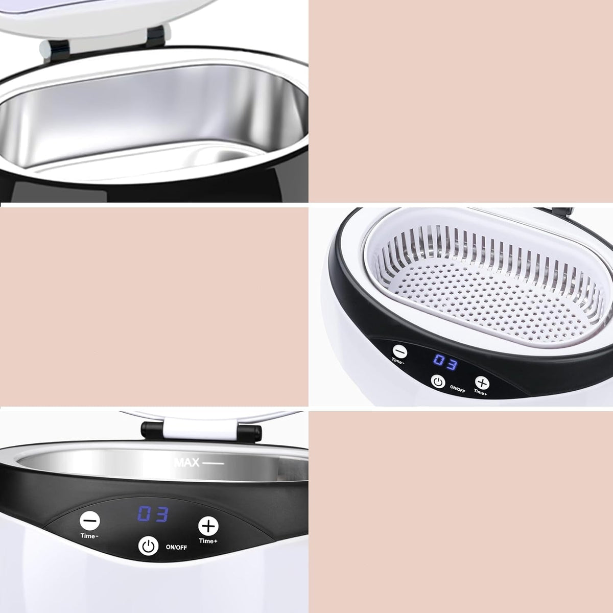 Ultrasonic Jewelry Cleaner with 42 kHz Deep Cleaning Technology - 650 ml Stainless Steel Tank